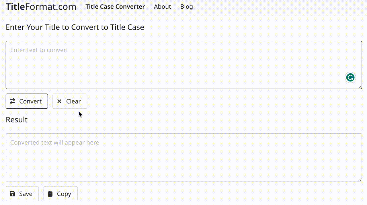 Screen capture of using Title Case Converter